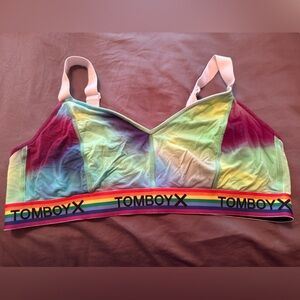 TomboyX Multicolor Tye-Dye Adjustable Bralette 2X